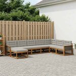 vidaXL Ensemble de canapés d'extérieur 8 Pièces Naturel et gris clair