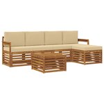 vidaXL Ensemble de canapés d'extérieur 6 Pièces Naturel et Beige