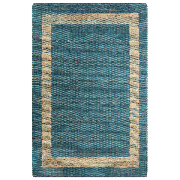 vidaXL Tapis fait à la main Jute Bleu 80x160 cm