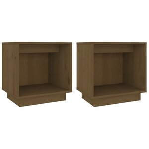 vidaXL Tables de chevet 2Pièces Marron miel 40x30x40cm Bois de pin solide