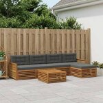 vidaXL Ensemble de canapés d'extérieur 6 Pièces Naturel et Anthracite