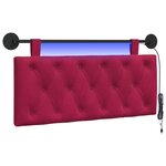 vidaXL Tête de lit suspendue Bordeaux Velours