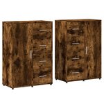 vidaXL Buffets 2 Pièces chêne fumé 60x31x84 cm bois d'ingénierie