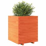 vidaXL Jardinière cire marron 60x60x72 cm bois de pin massif