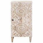 vidaXL Buffet avec porte Blanc 40 x 33 5 x 75 cm Bois de mangue massif