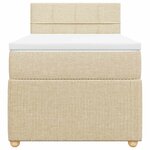 vidaXL Sommier à lattes de lit avec matelas Crème 90x200 cm Tissu