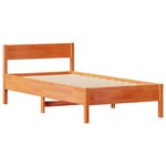 vidaXL Cadre de lit sans matelas cire marron 75x190 cm bois pin massif