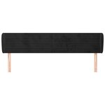 vidaXL Tête de lit avec oreilles Noir 183x23x78/88 cm Velours
