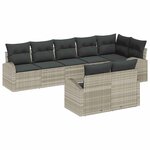vidaXL Ensemble de canapé de jardin 8 Pièces Gris clair Poly rotin