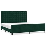 vidaXL Cadre de lit sans matelas vert foncé 160x200 cm velours