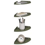 vidaXL Étagère flottante avec étagère 4 Pièces Vert olive 18 x 18 x 2 cm