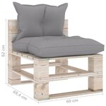 vidaXL Canapé palette de jardin 4 places avec coussins bois de pin