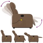 vidaXL Fauteuil de massage inclinable Marron Tissu