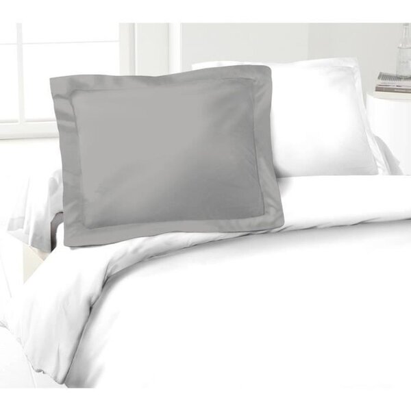 2 Taies d'oreillers gris clair 100  coton 50 x 70 cm