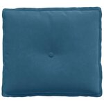 vidaXL Coussin de Dos Bleu 50 x 45 cm Tissu en velours côtelé