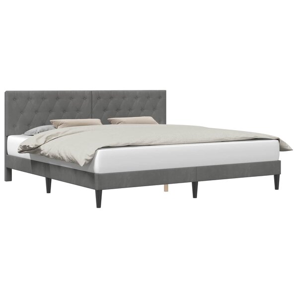 vidaXL Cadre de lit avec tête de lit Gris foncé 200 x 200 cm Velours