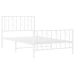 vidaXL Cadre de lit métal sans matelas et pied de lit blanc 100x190 cm