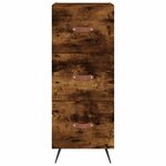 vidaXL Buffet haut Chêne fumé 34 5x34x180 cm Bois d'ingénierie