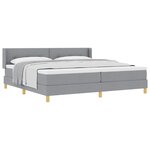 vidaXL Lit à ressorts avec matelas Gris clair 200 x 200 cm Polyester