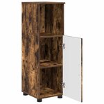 vidaXL Cabinet de salle de bain avec porte Chêne fumé 30 x 35 x 95 cm