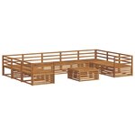vidaXL Ensemble de canapés d'extérieur 10 Pièces Naturel
