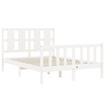 vidaXL Cadre de lit sans matelas blanc 140x190 cm bois de pin massif