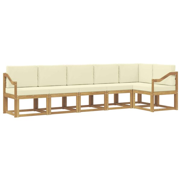 vidaXL Ensemble de canapés d'extérieur 6 Pièces Blanc et crème Polyester