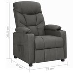 vidaXL Fauteuil Gris foncé Tissu