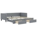 vidaXL Lit de jour avec lit gigogne et tiroirs 100x190 cm tissu