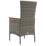 vidaXL Chaises de jardin avec coussins lot de 2 Résine tressée Gris