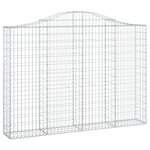 vidaXL Paniers à gabions arqués 2 Pièces 200x30x140/160 cm Fer galvanisé