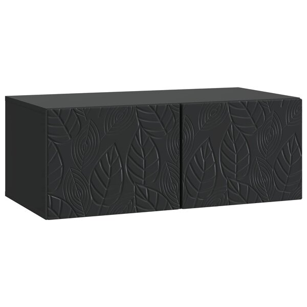 vidaXL Meuble TV mural 78 5 x 41 x 30 cm Noir Bois d'ingénierie