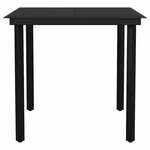 vidaXL Ensemble à manger de jardin 3Pièces marron résine tressée verre