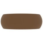 vidaXL Lavabo rond de luxe Crème mat 40x15 cm Céramique