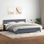 vidaXL Sommier à lattes de lit et matelas gris foncé 180x210cm velours