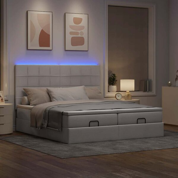 VidaXL Cadre de lit ottoman avec matelas taupe 200x200cm tissu