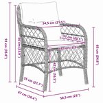vidaXL Ensemble de jardin 3 pièces avec coussins en poly rotin beige