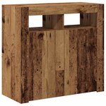 vidaXL Buffet et lumières LED vieux bois 80x35x75 cm bois d'ingénierie