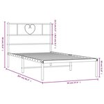 vidaXL Cadre de lit métal sans matelas avec tête de lit blanc 90x200cm