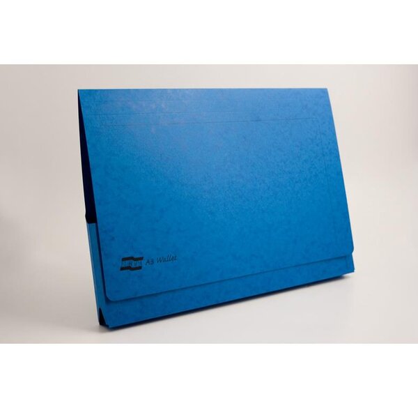 Chemises poche en carte lustrée - A3 Bleu EXACOMPTA