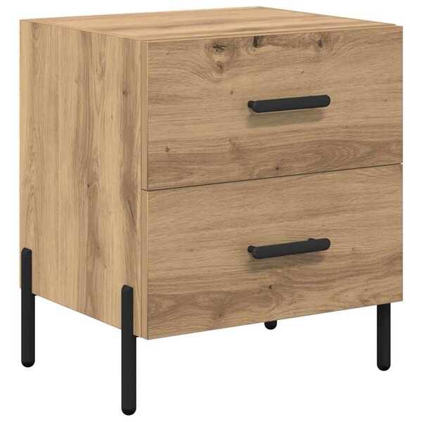vidaXL Cabinet de chevet avec tiroir chêne artisanal 40 x 35 x 47.5 cm