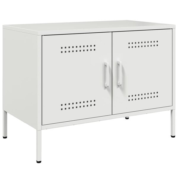 vidaXL Meuble TV blanc 68x39x50 5 cm acier