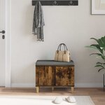 vidaXL Banc d'entrée avec coussin Chêne fumé 60 x 38 x 46 cm