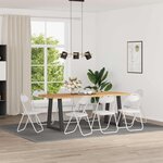 vidaXL Chaise pliante 8 pc Simili cuir Blanc 48 x 43 5 x 81 cm