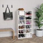 vidaXL Étagère à chaussures Blanc 54x34x100 5 cm Bois d'ingénierie
