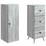 vidaXL Ensemble de Meubles 2 Pièces Sonoma gris 34 5 x 34 5 x 90 cm