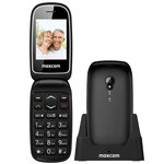 Maxcom mm816 - téléphone portable clapet senior 2.4"  touche sos  double sim  noir