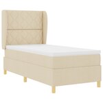 Lit Box Spring vidaXL avec matelas Crème 100x200 cm en tissu