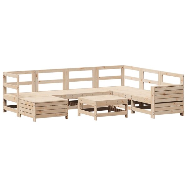 vidaXL Salon de jardin 8 Pièces bois de pin massif