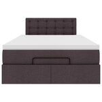 vidaXL Lit ottoman avec matelas marron foncé 120x200 cm tissu
